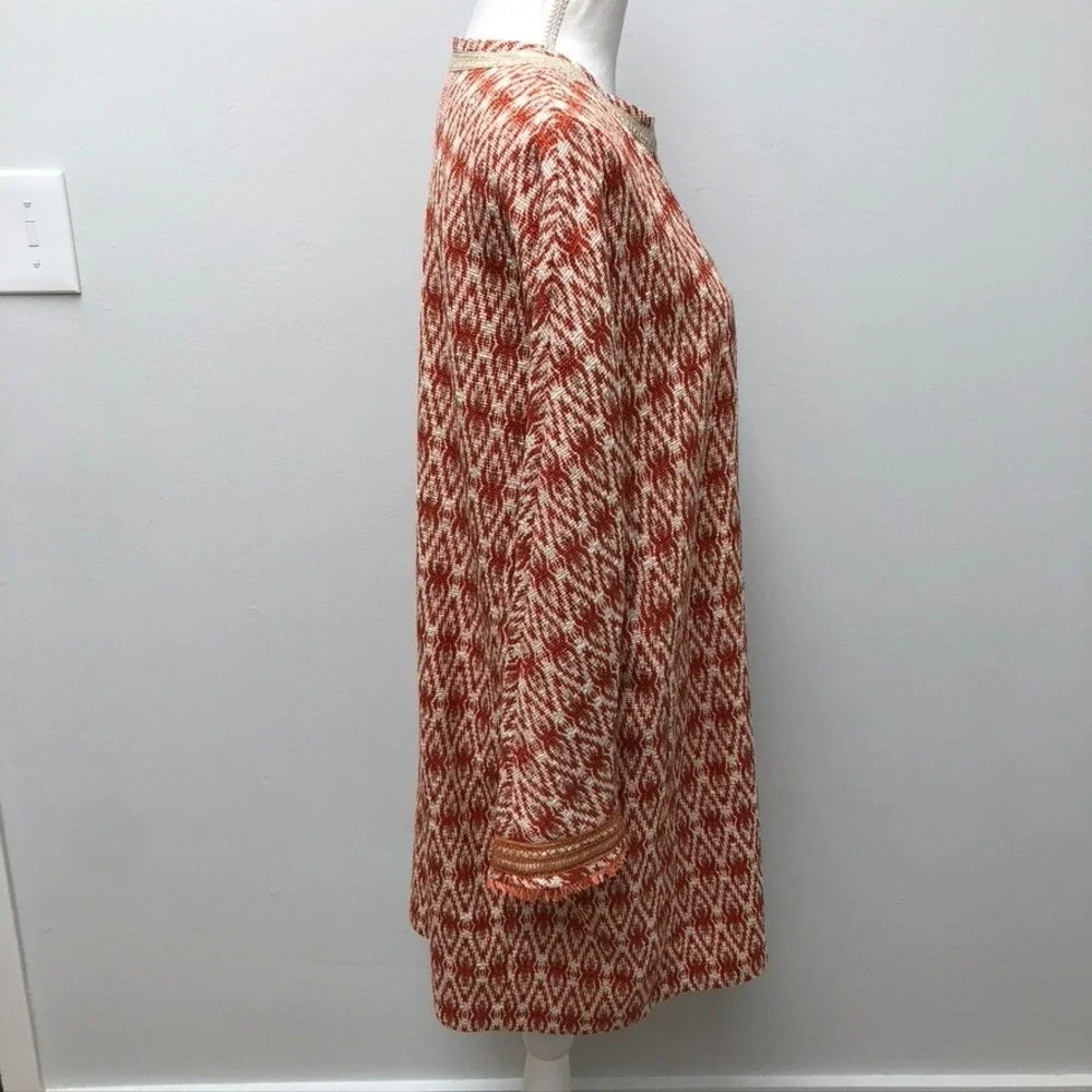 Schneiders Kiana‎ Cotton Tweed Jacket Womens 14 Orange Mid Length Boho Indie